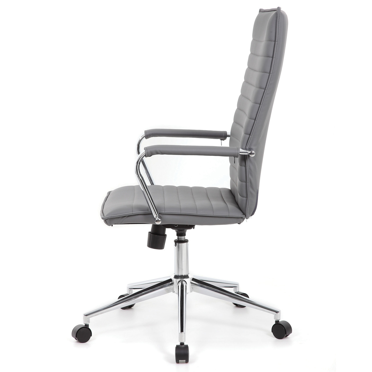 OfficeSource | Ridge | Executive High Back, Ribbed Back Task Chair w/Chrome  Base