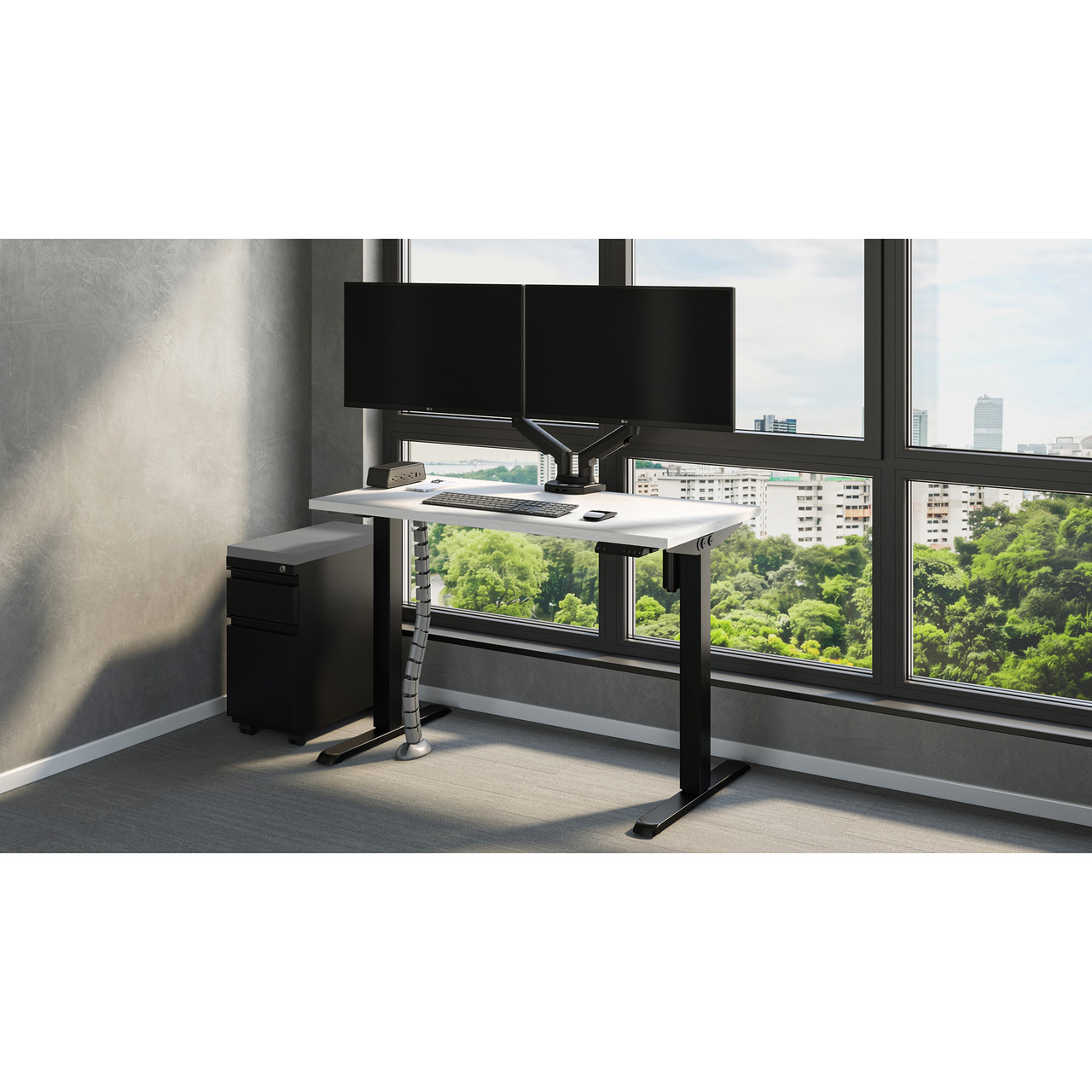 OfficeSource Metal Pedestals 2 Drawer Metal File and Box Pedestal - 22"D - Image 7