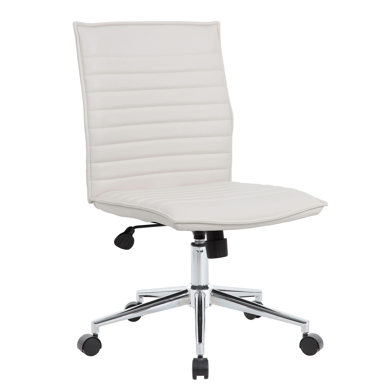 OfficeSource Ridge Executive Mid Back Armless Ribbed Back Task Chair w Chrome Base