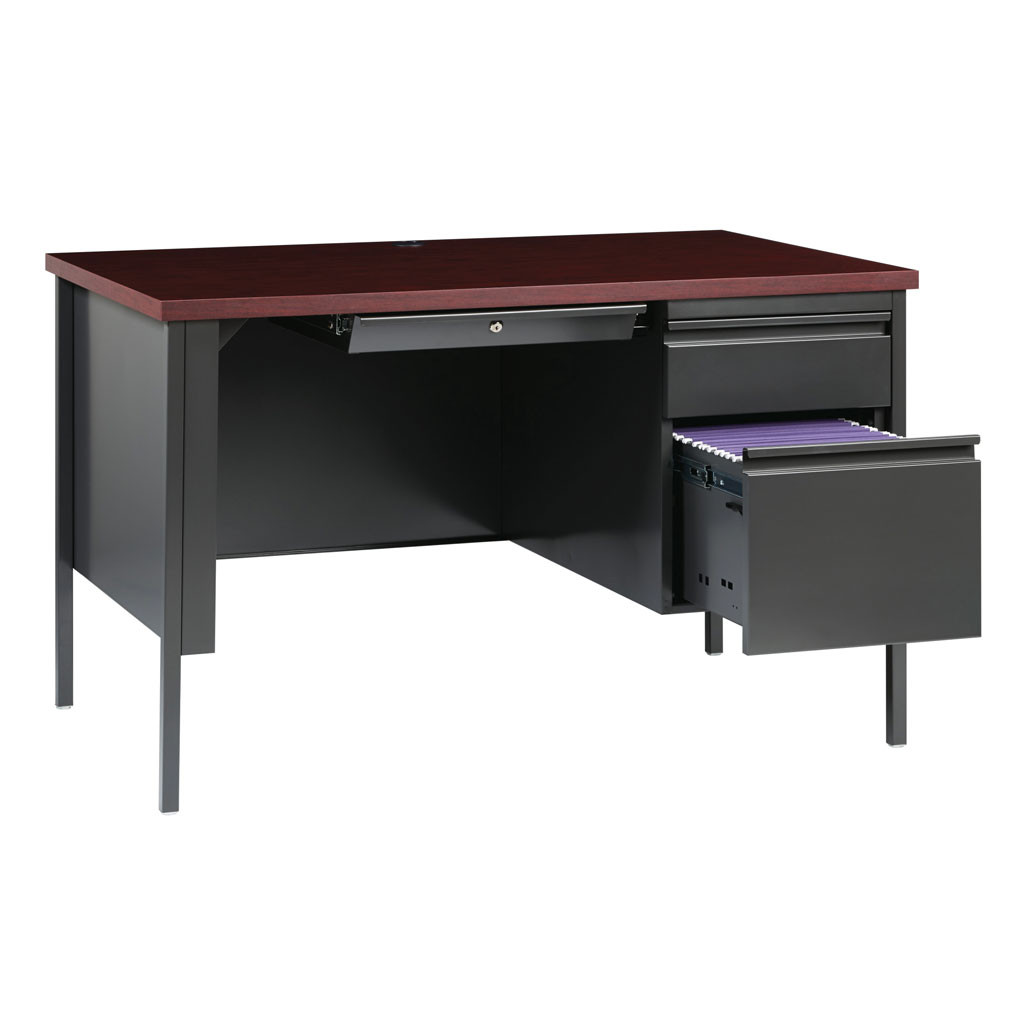 OfficeSource | Raleigh | 45"W Single Right Pedestal Desk - Image 9