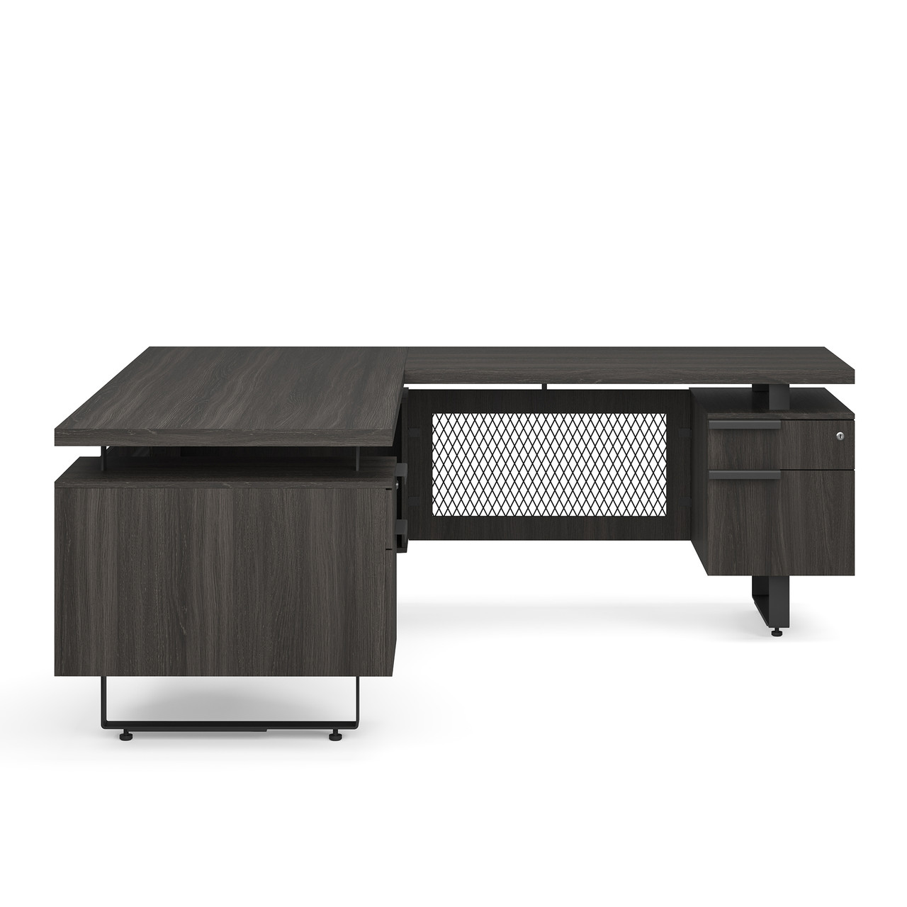 OfficeSource | Palisades | L Shape Double Pedestal Desk with Reversible Return - 72"W - Image 2