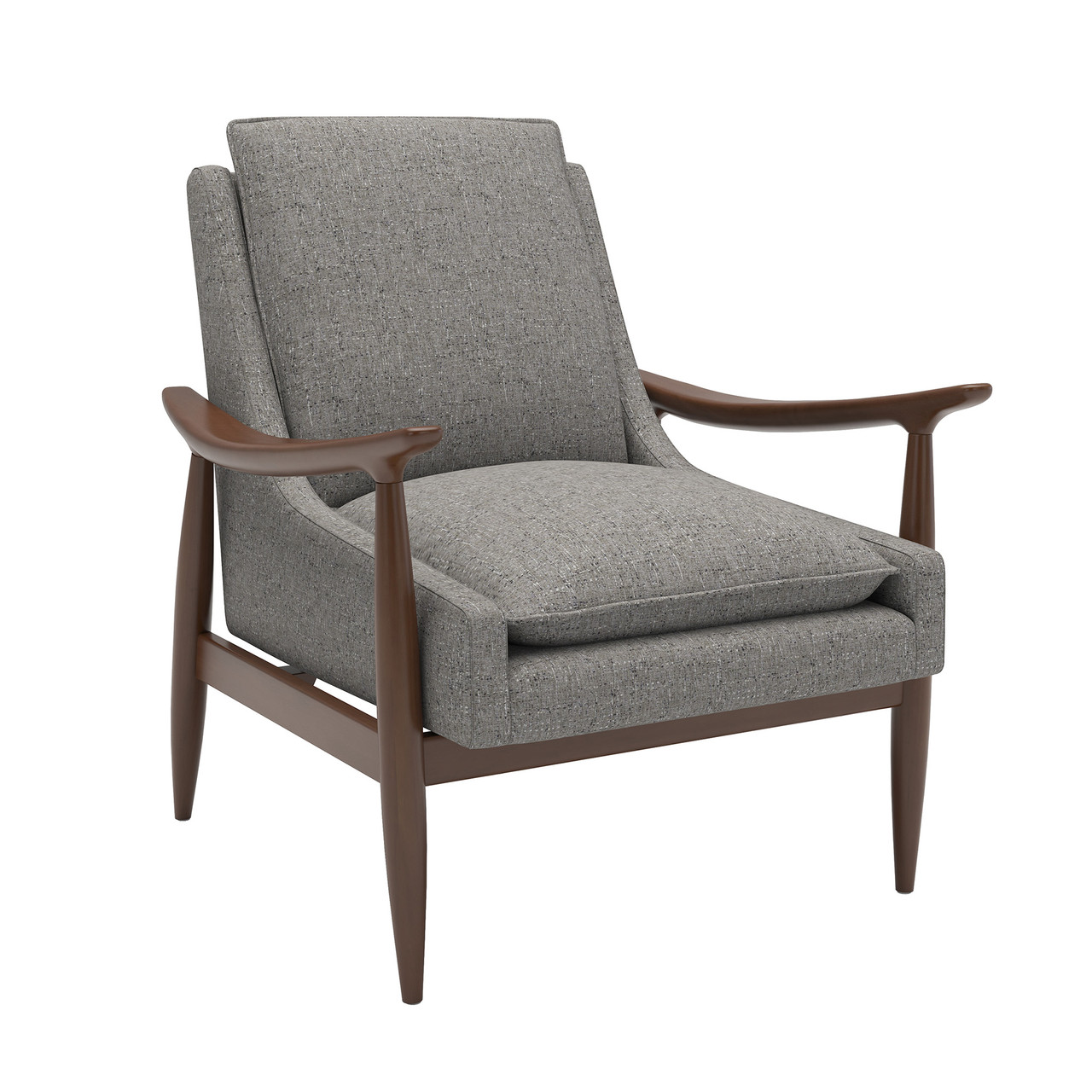 OfficeSource Mira Wood Arm Upholstered Lounge Chair - OfficeSource