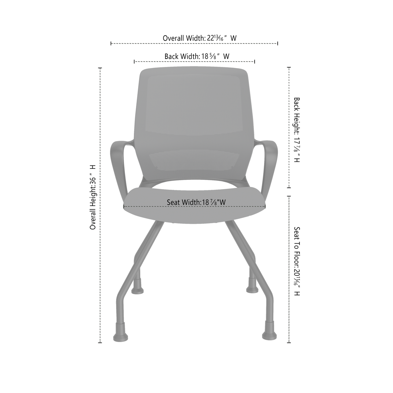 OfficeSource | Orion | Mesh Back Guest Chair with Black Frame - Image 6