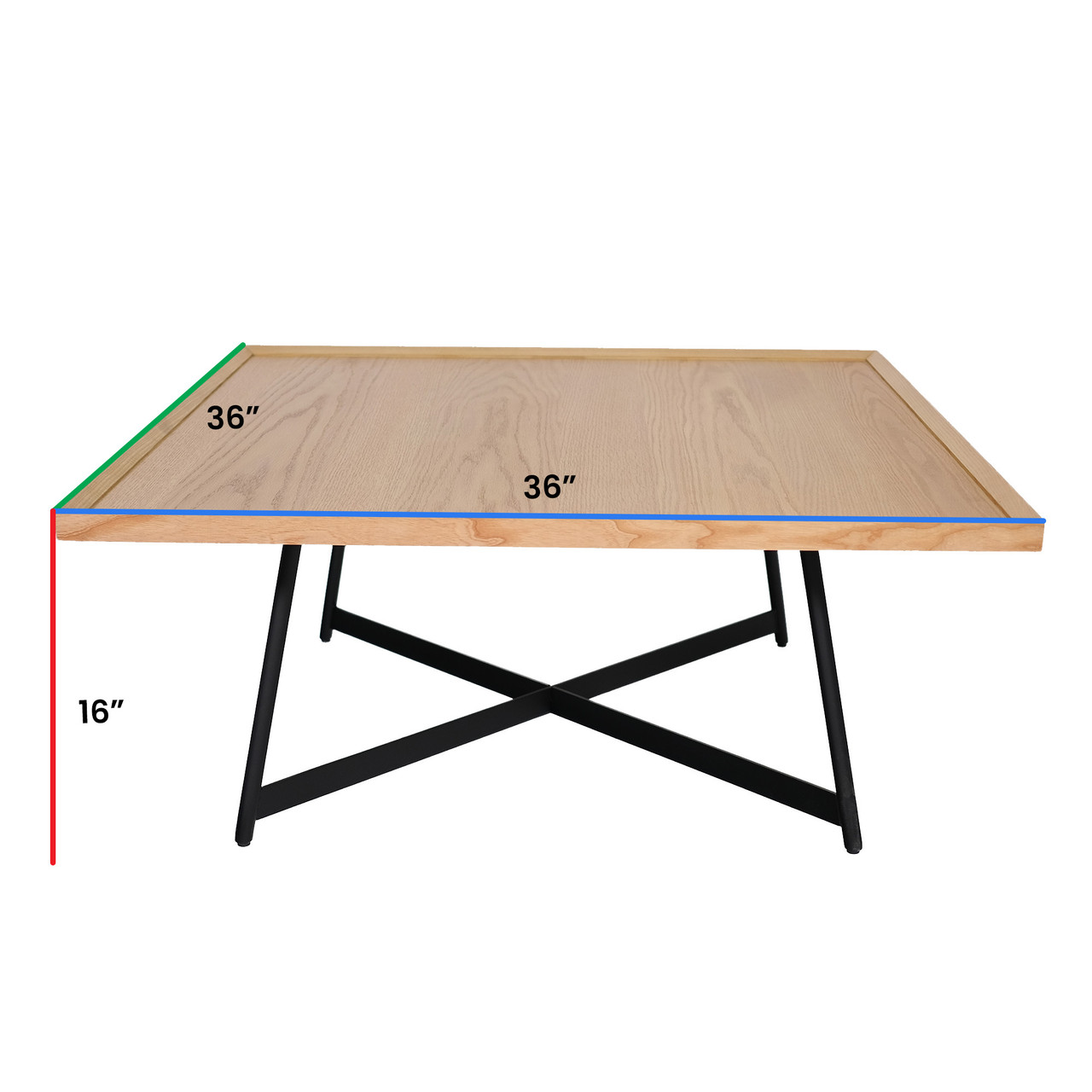 OfficeSource | Declan | 36"W Square Coffee Table - Image 5
