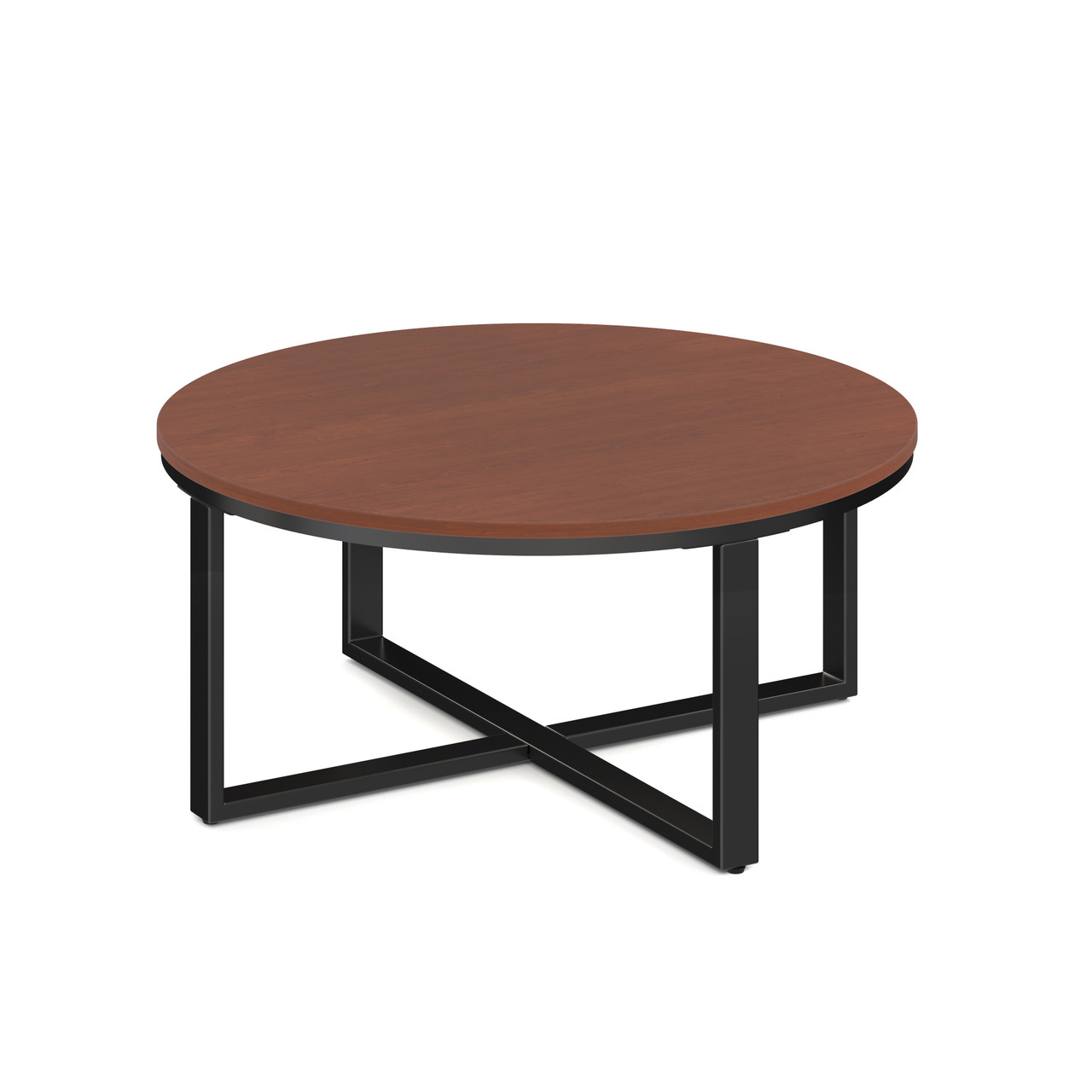 Kora 36" Round Occasional Table with Black Metal Base - Image 5