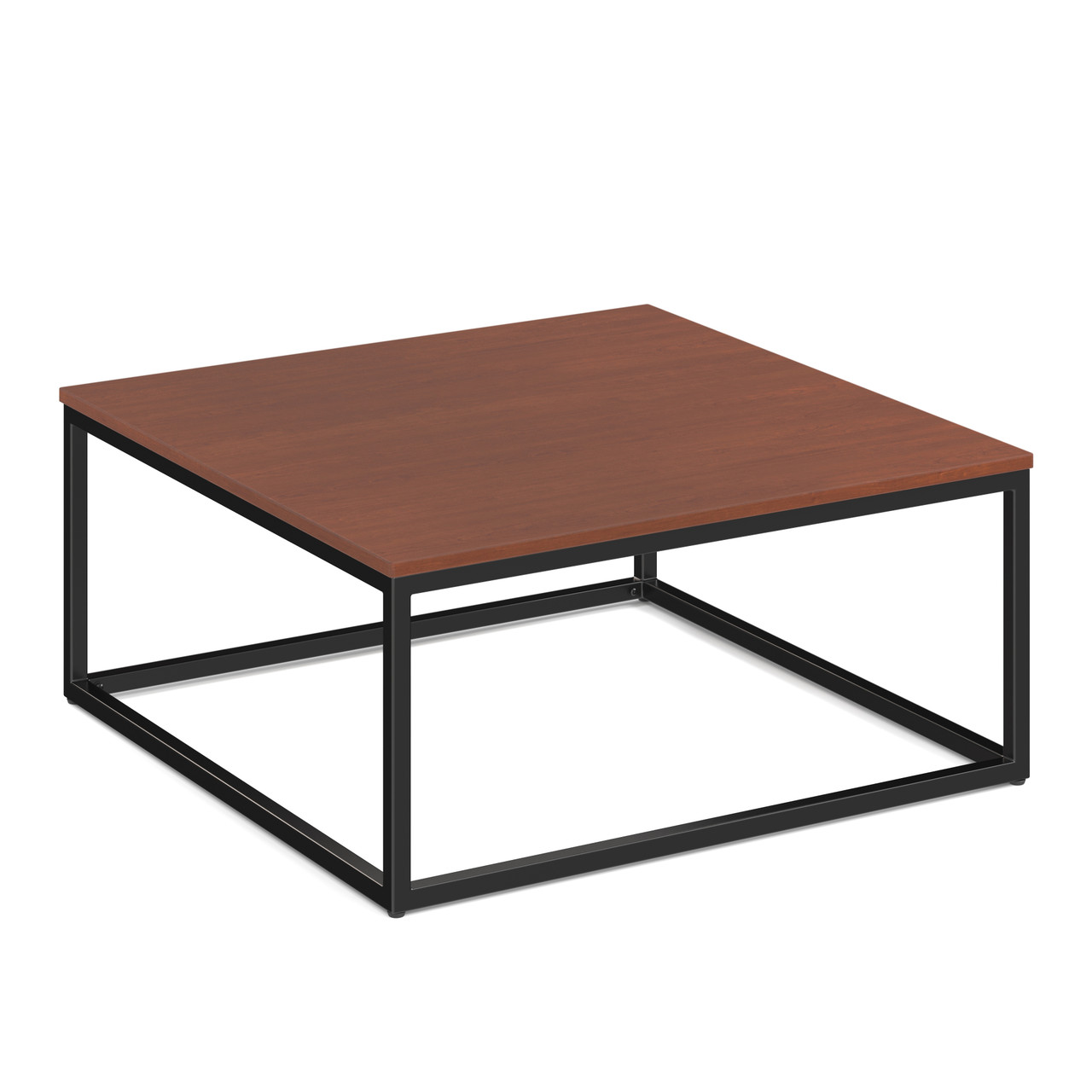 Lenox 36" Square Coffee Table with Black Metal Base - Image 5