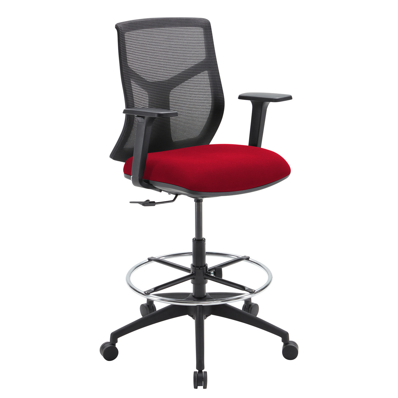 OfficeSource Starlight Mid Back Stool with Black Frame - COE