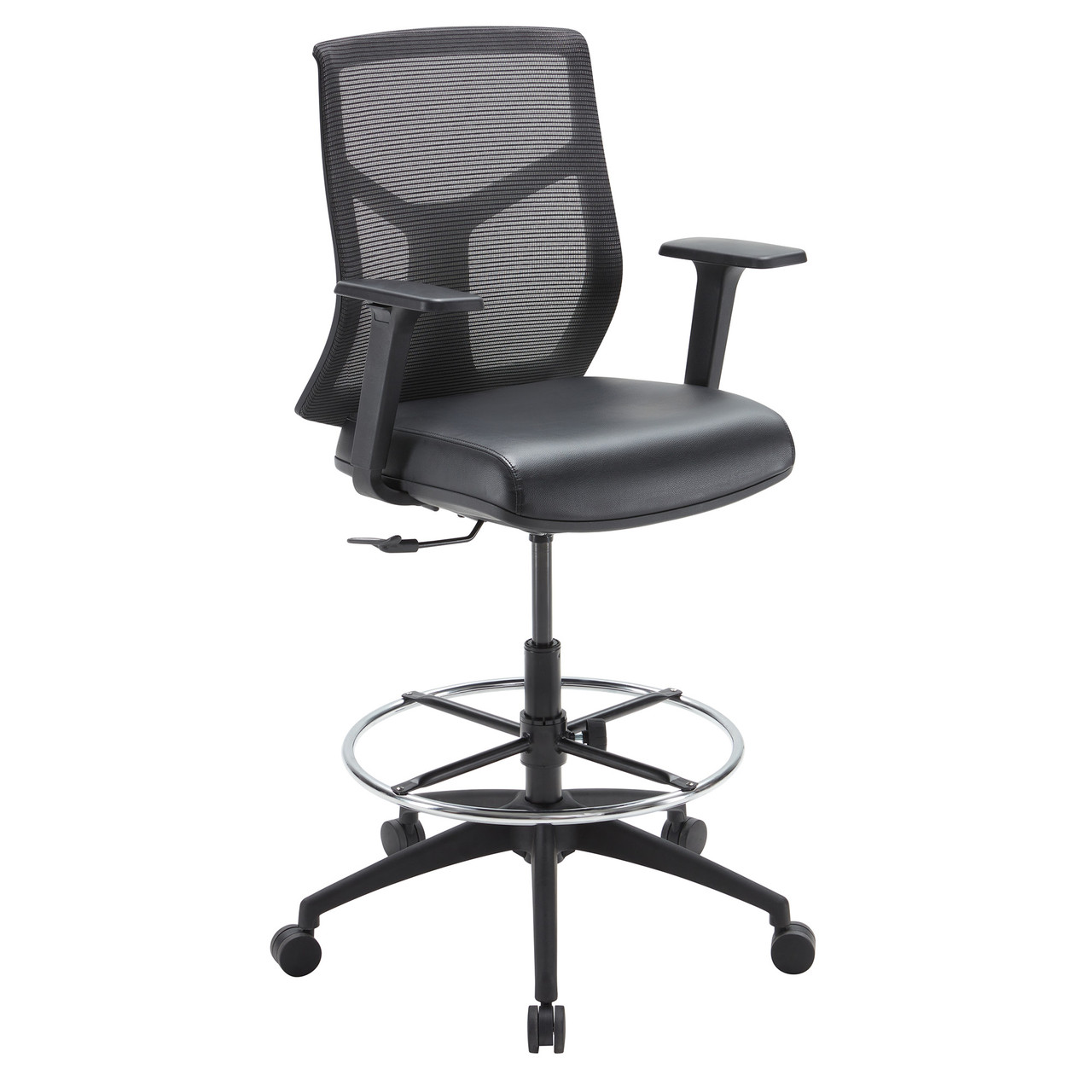 OfficeSource Starlight Mid Back Stool with Black Frame - Image 7