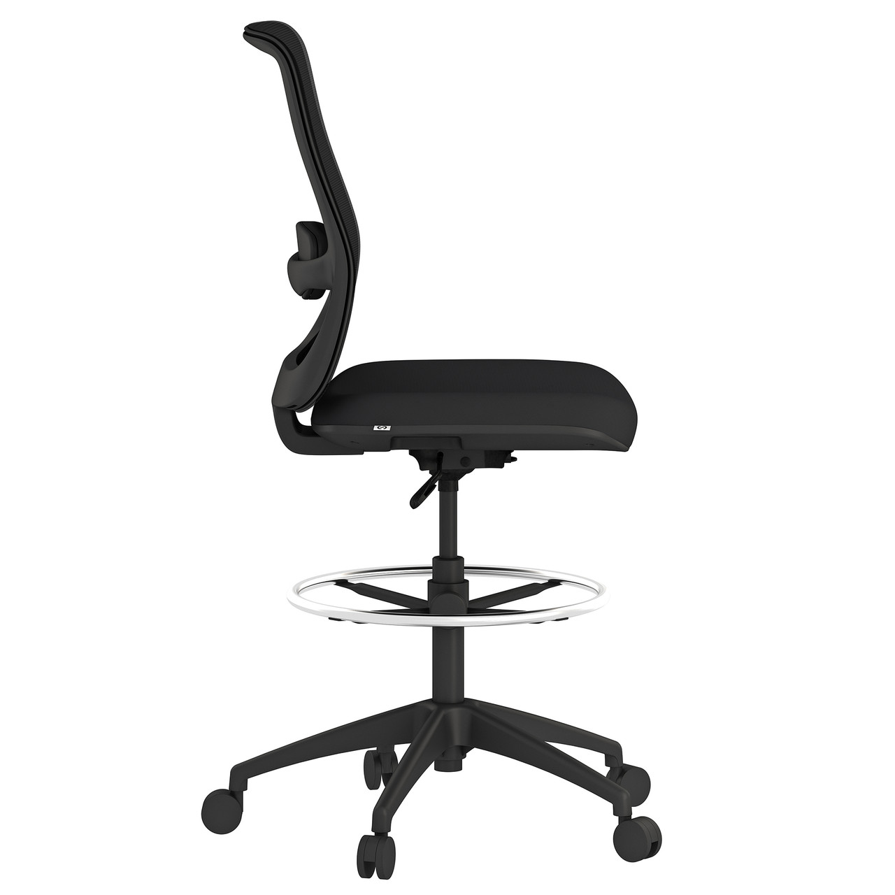 OfficeSource Orion Armless Mesh Back Task Stool with Black Frame - Image 2
