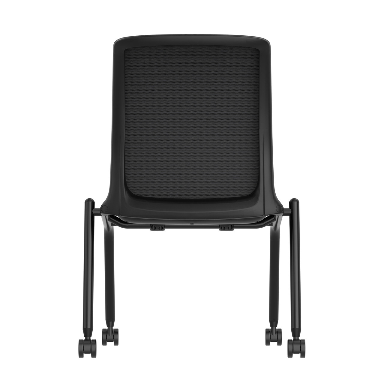 OfficeSource Orion Armless Nesting Chair with Black Frame - Set of 2 - Image 5