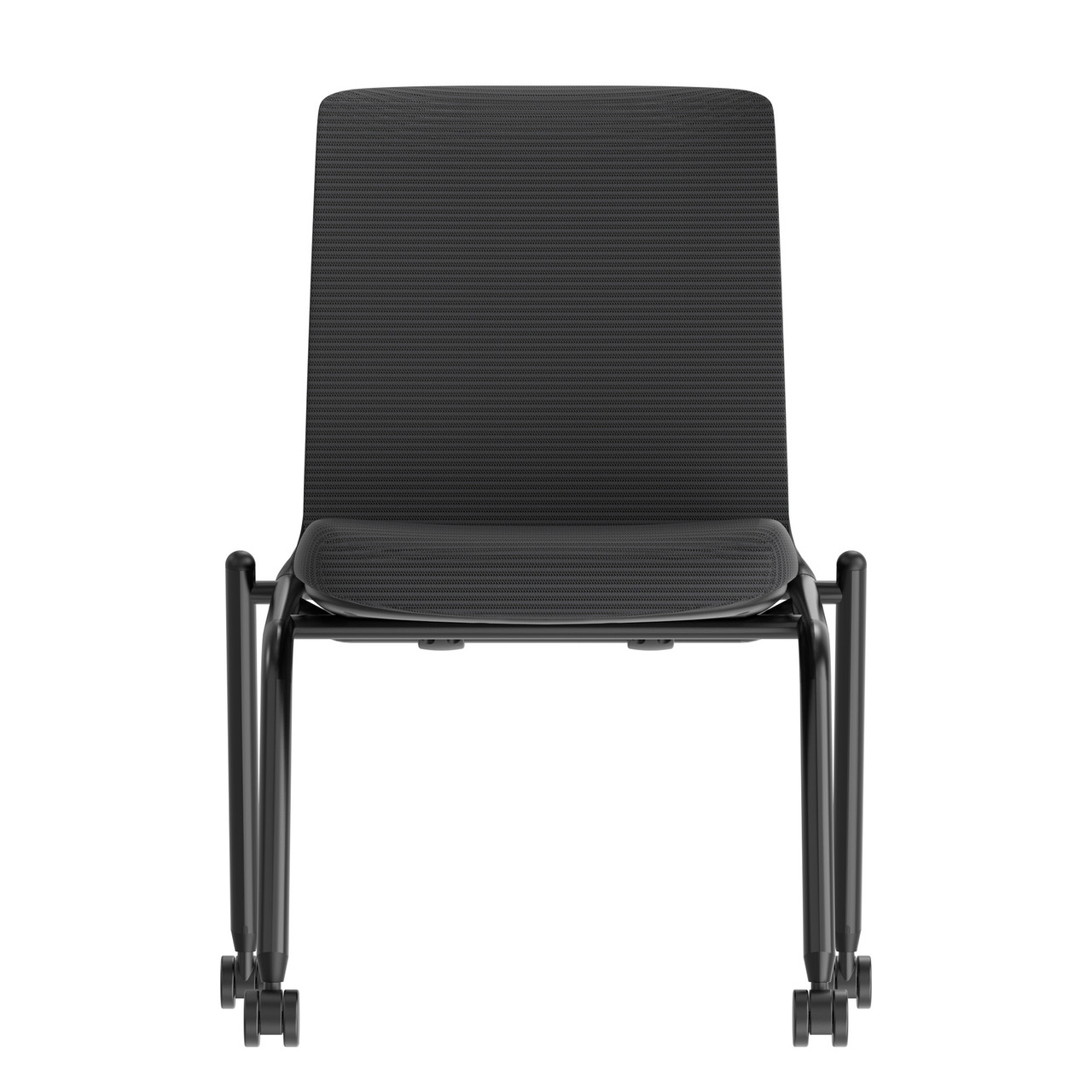 OfficeSource Orion Armless Nesting Chair with Black Frame - Set of 2 - Image 2