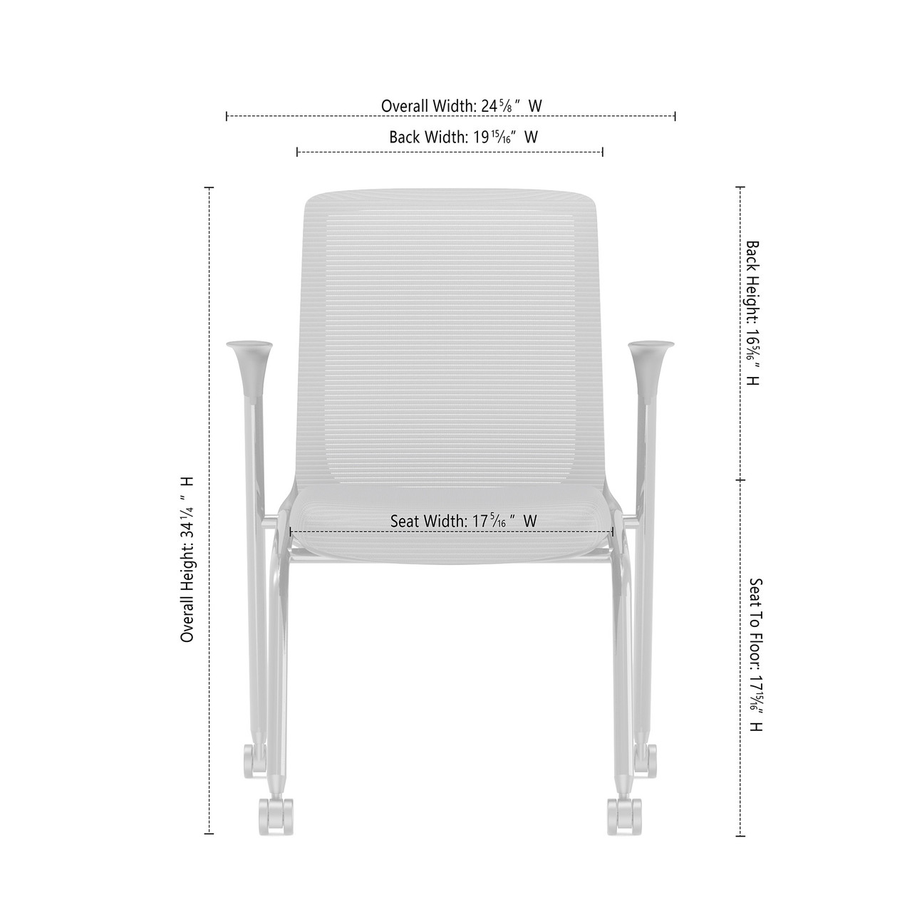 OfficeSource Orion Nesting Chair with Arms and Black Frame - Set of 2 - Image 6