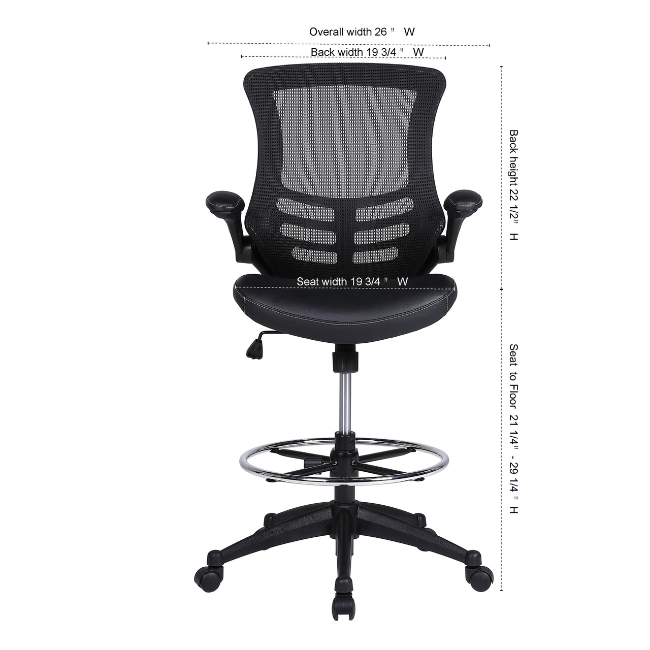 Serene 2.0 Bonded Leather Flip Arm Stool - COE Distributing Serene 2.0 Bonded Leather Flip Arm Stool - COE Distributing