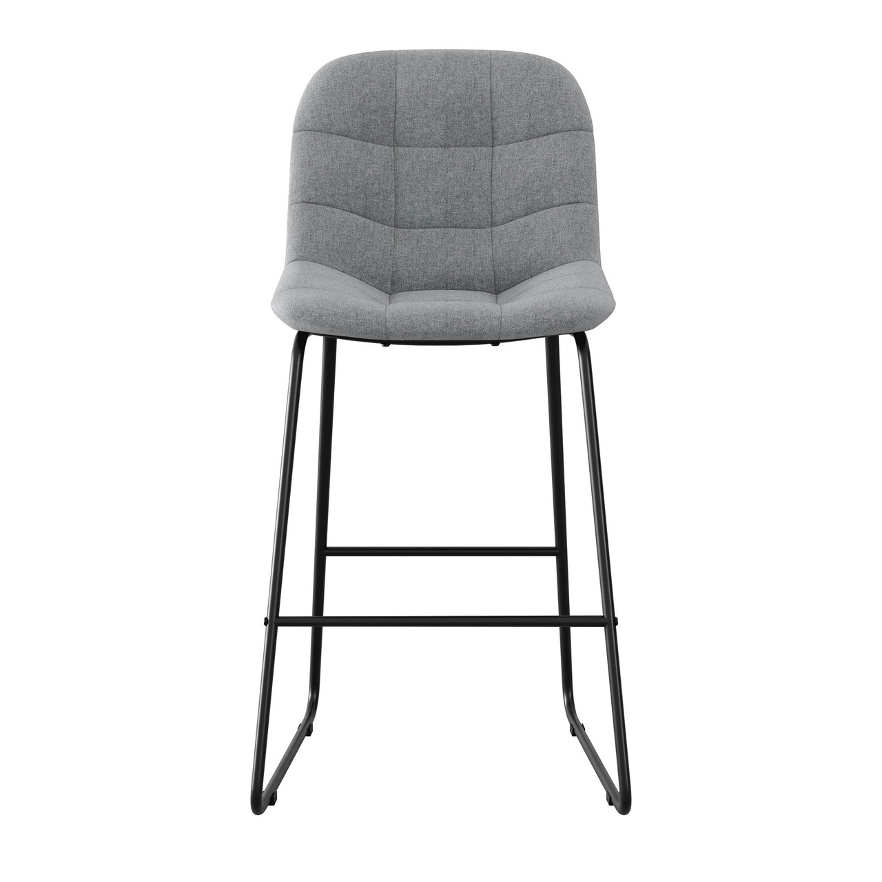 OfficeSource | Jaden | Café Height Fabric Stool with Black Sled