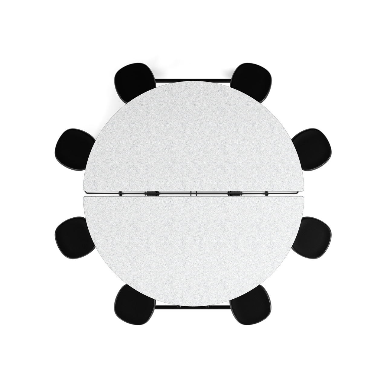 59T Round Mobile Cafeteria Table, 60" Round, 29" High, 8 Black Stools, Fusion Maple Top, Black Frame - Image 8