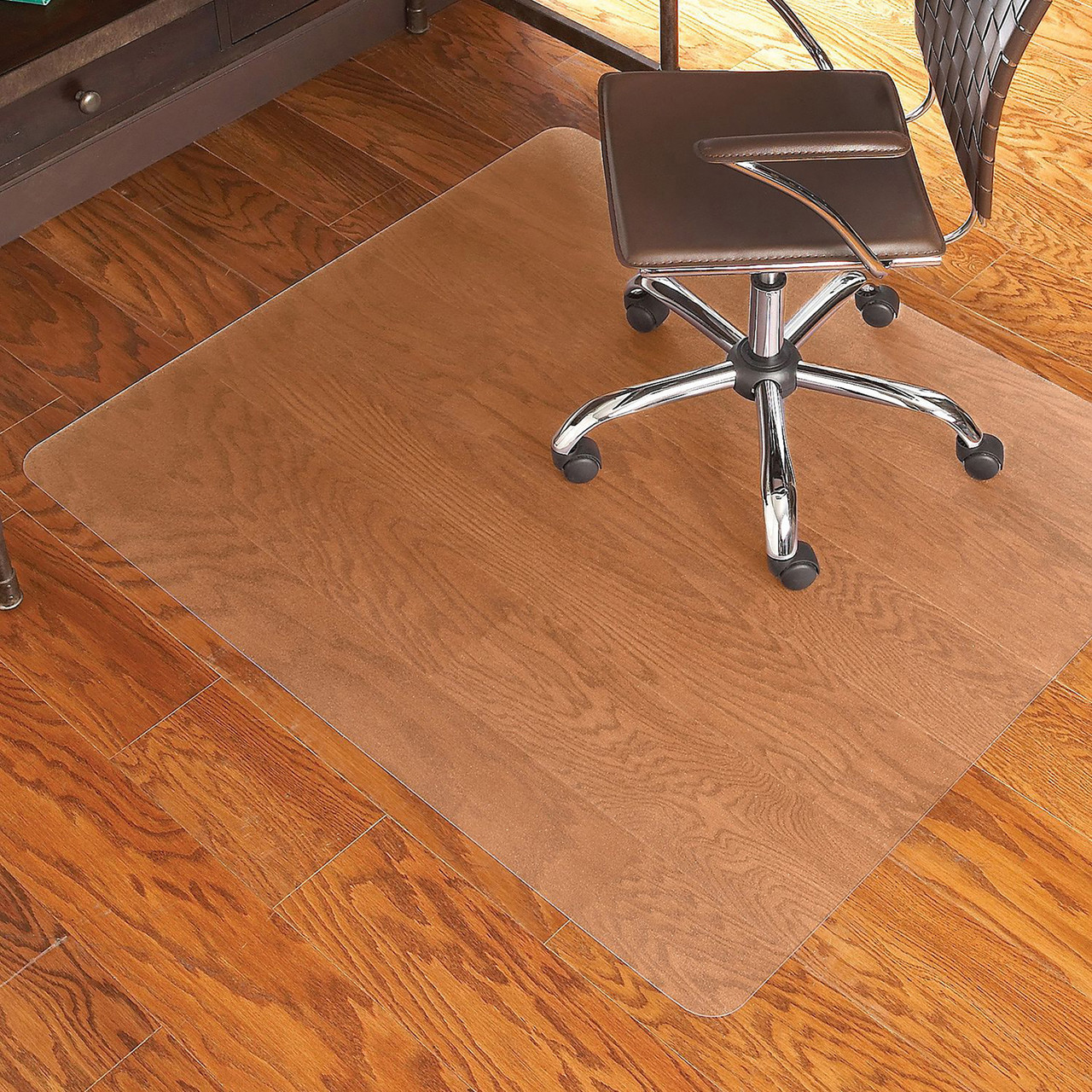 OfficeSource by ES Robbins Everlife Chair Mat for Hard Floor Heavy Use, 45" x 53" Rectangle, Clear - Image 2