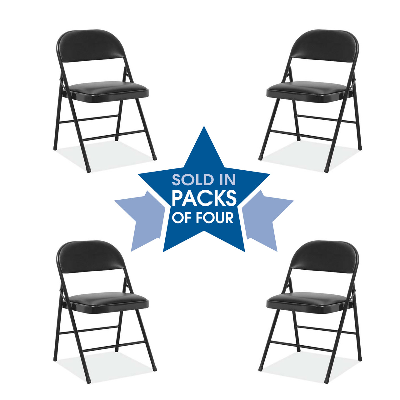 OfficeSource Steel Folding Chairs Steel Folding Chair with Padded Seat