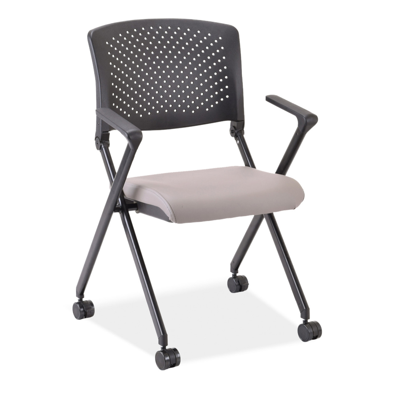 OfficeSource | Julep | Nesting Chair with Arms and Casters, Black Frame - Image 2