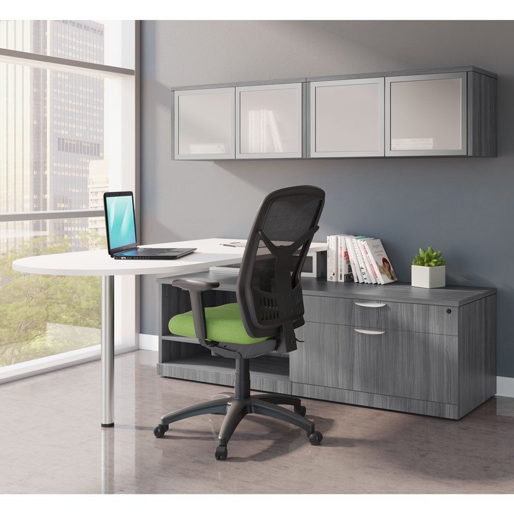 OfficeSource OS Laminate Collection Metal Leg For Bullet Tops - Silver - Image 2