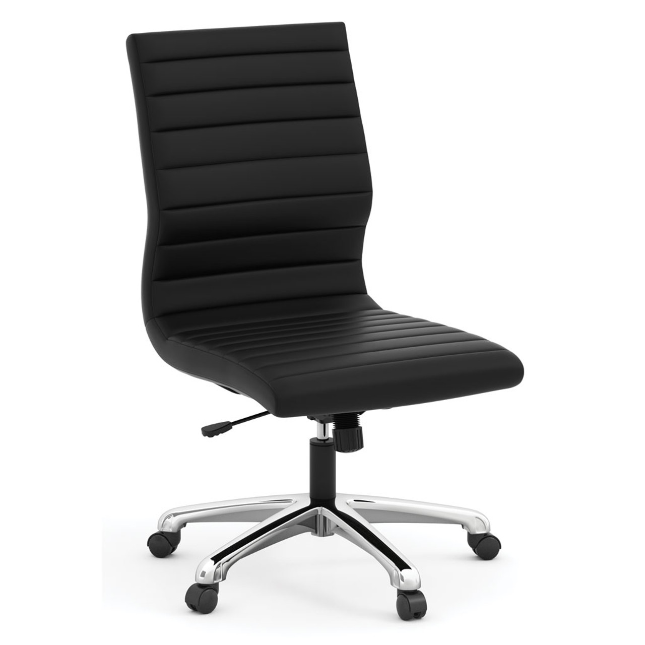 OfficeSource Tre Lite Collection Armless Executive Mid Back Chair with Chrome Frame