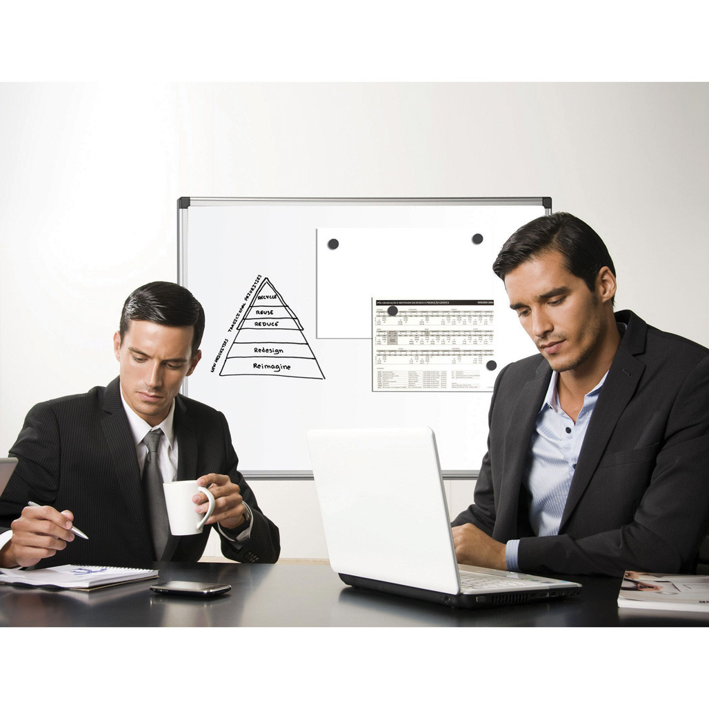 OfficeSource ViZual Collection Magnetic Steel Board with Aluminum Frame - 36" x 48" - Image 6