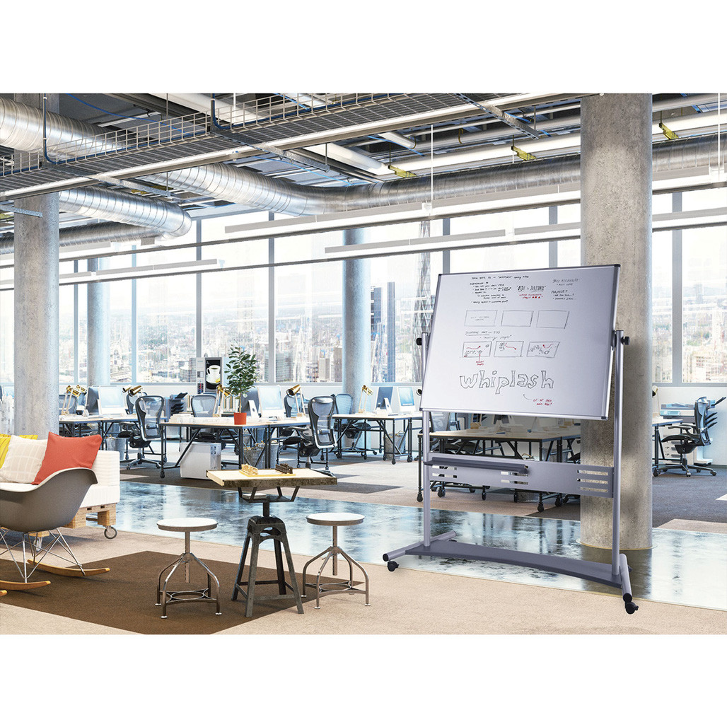 OfficeSource ViZual Collection Dry-Erase Mobile Revolving Easel - 48" x 72" - Image 8