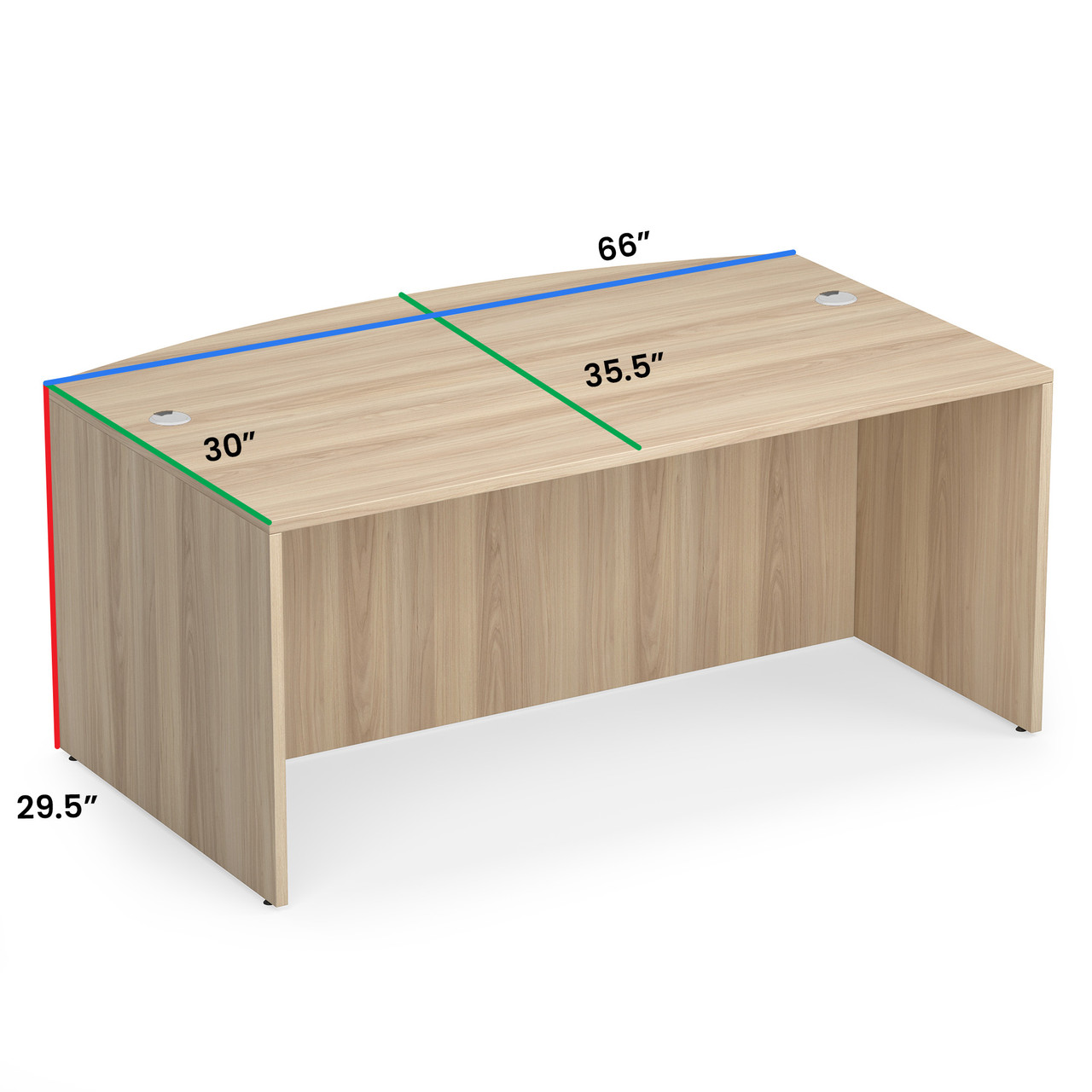 OfficeSource | OS Laminate | 66"W Bow Front Desk Shell - Image 10