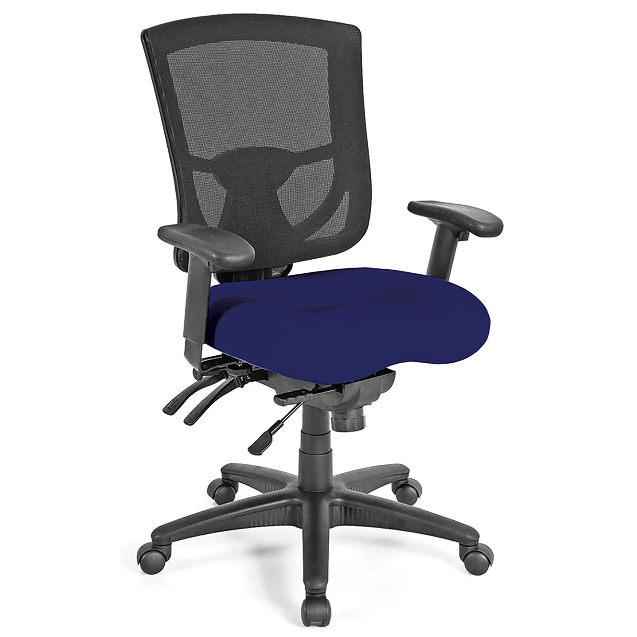 Gaming Chair with Adjustable Mesh Back-Blue - Blue