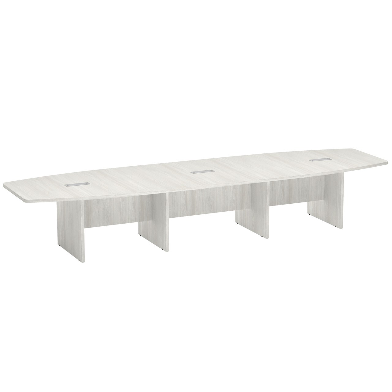 OfficeSource | OS Laminate Conference Tables | Expandable Boat Shaped Conference Table with Slab Base - 14' - Image 5