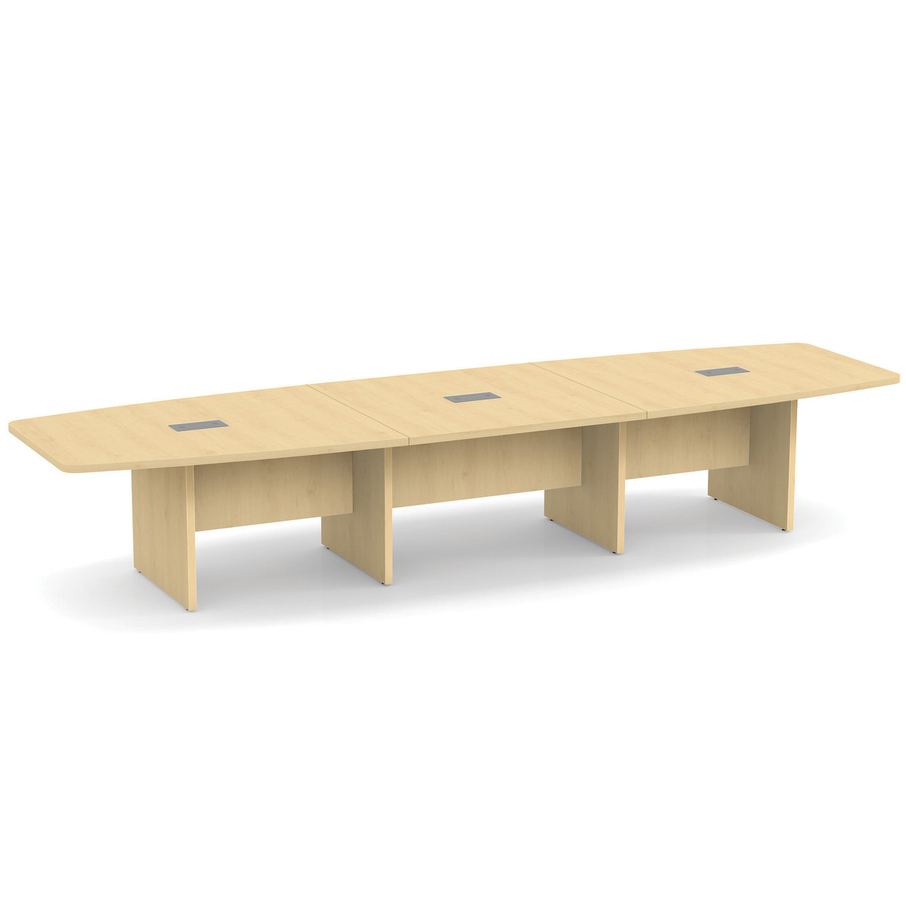 OfficeSource | OS Laminate Conference Tables | Expandable Boat Shaped Conference Table with Slab Base - 14' - Image 7