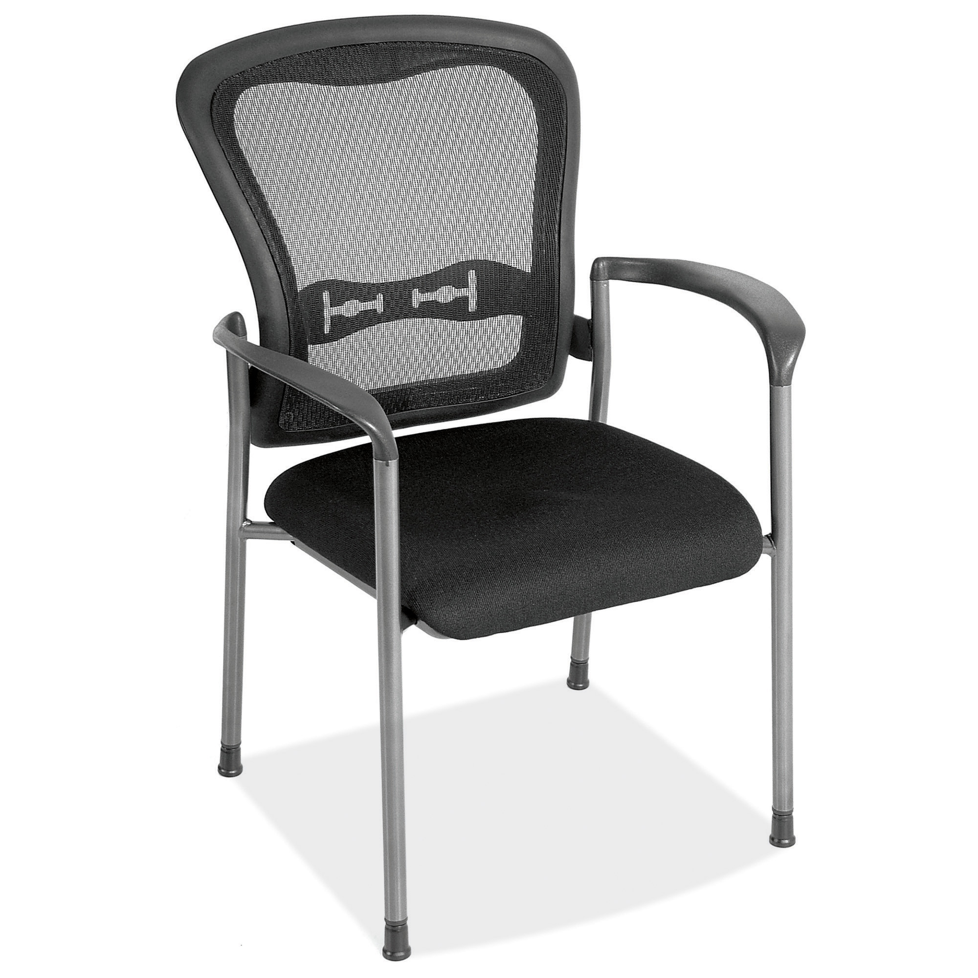 OfficeSource CoolMesh Mesh Back Guest Chair with Arms and Titanium