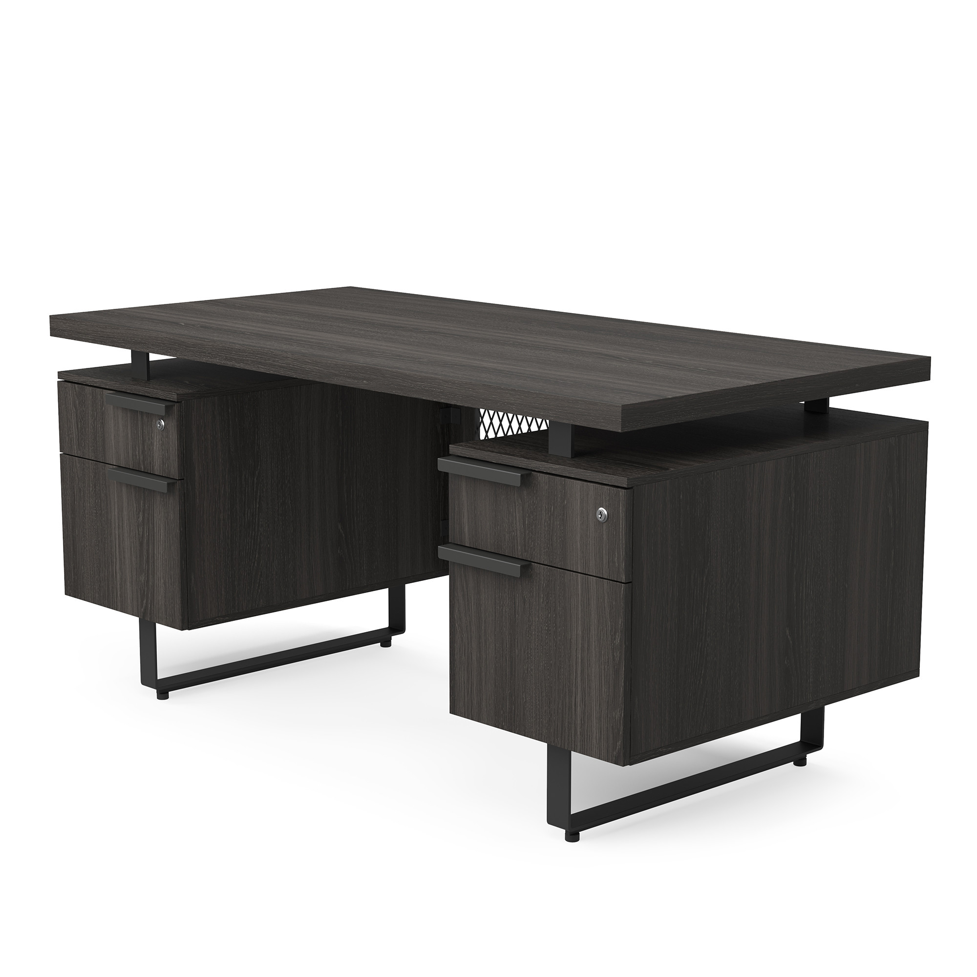 OfficeSource Palisades Double Pedestal Desk 60" x 30" COE