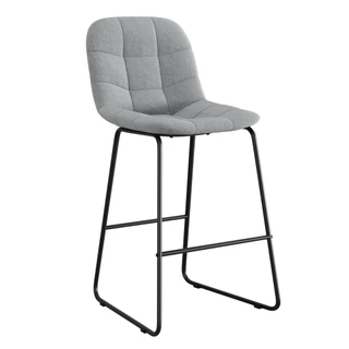 OfficeSource | Jaden | Café Height Fabric Stool with Black Sled Base (Set of 2)