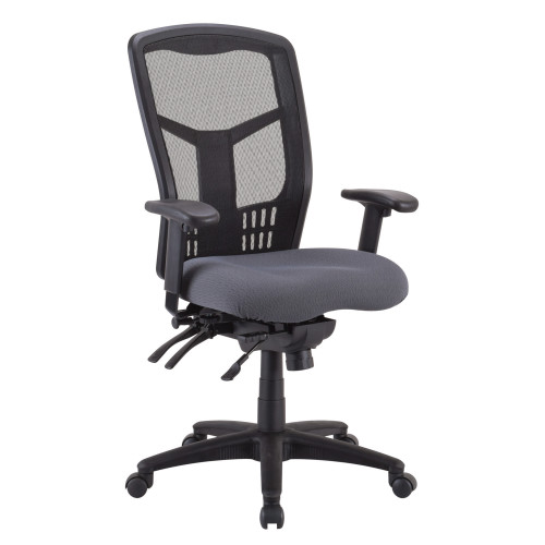 OfficeSource | CoolMesh Collection | Multi-Function High Back with Seat Slider and Black Frame