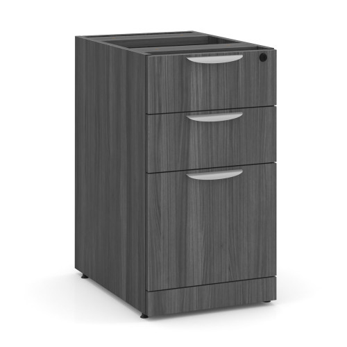 OfficeSource Full Pedestal | 3 Drawers | Coastal Gray Finish