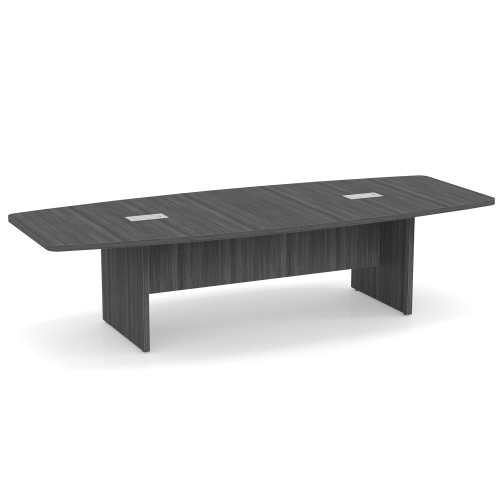 OfficeSource | OS Conference Tables | Boat Shaped Conference Table with Slab Base - 10'