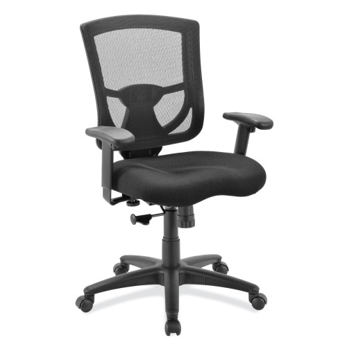 OfficeSource | CoolMesh Pro Collection | Mesh Back Task Chair with Upholstered Seat, Adjustable Arms and Black Frame