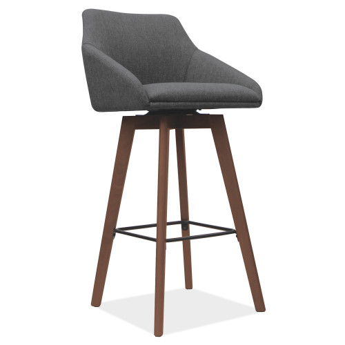 OfficeSource | Arbor | Swivel Stool with Brown Wood Legs