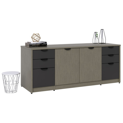 Storage Credenza with Box and Dual File Storage, 2 Doors, File and Dual Box Storage - 72"W x 24"D