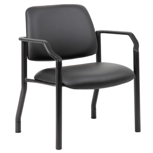 OfficeSource | Big & Tall | Guest Chair with Arms and Black Frame - 27.5"W