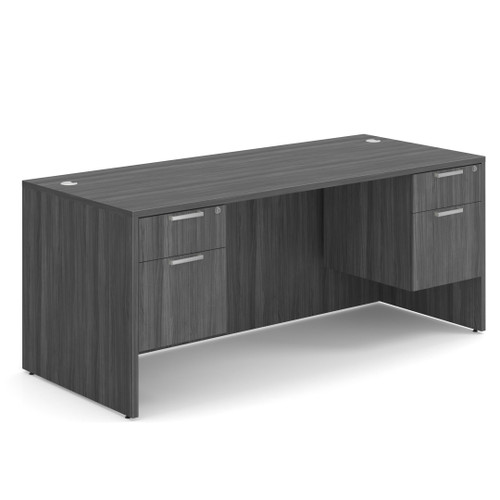 OfficeSource OS Laminate Collection Double 3/4 Pedestal Desk - 60