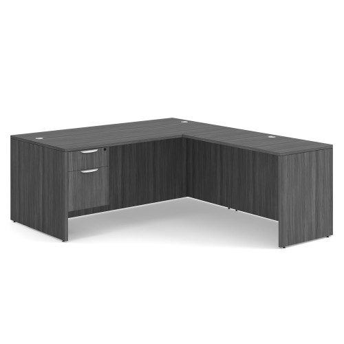 OfficeSource OS Laminate Collection Single 3/4 Pedestal ''L'' Desk - 71'' x 36''