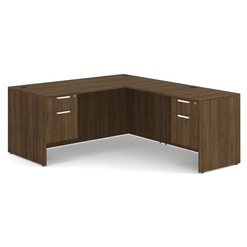 OfficeSource | OS Laminate | Double 3/4 Pedestal ''L'' Desk - 71'' x 36''