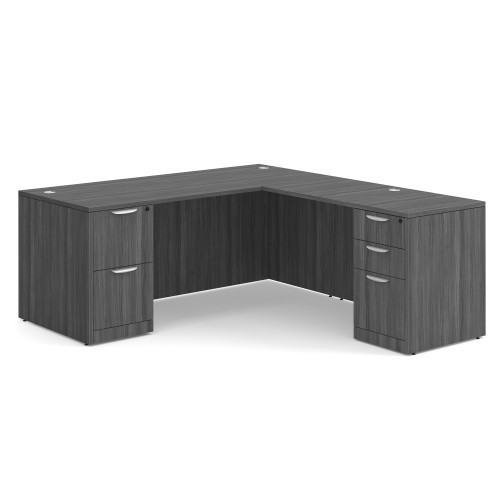 OfficeSource OS Laminate Collection Double Full Pedestal ''L'' Desk - 71'' x 30''
