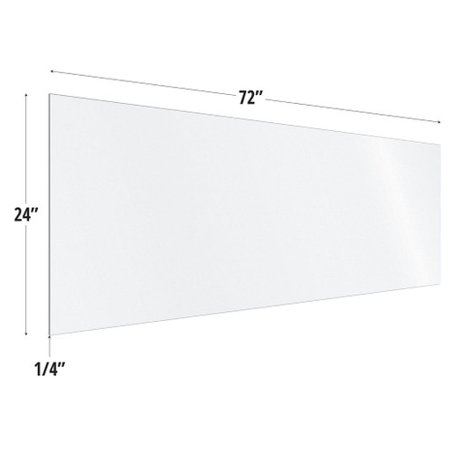 OfficeSource | SafeGuard Barrier | Frosted Acrylic Screen with Square Edges - 72"W x 24"H