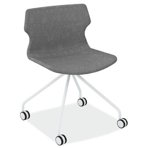 OfficeSource | Allure Collection | Modern Swivel Chair with White Metal Base