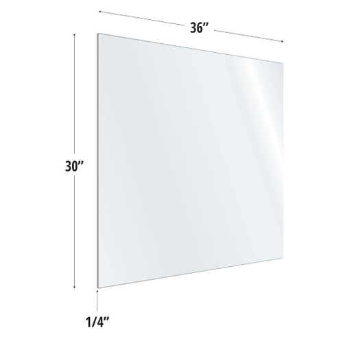 OfficeSource SafeGuard Barrier Collection Clear Acrylic Screen with Square Edges - 36"W x 30"H
