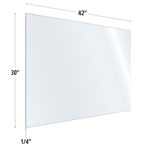 OfficeSource SafeGuard Barrier Collection Clear Acrylic Screen with Square Edges - 42"W x 30"H