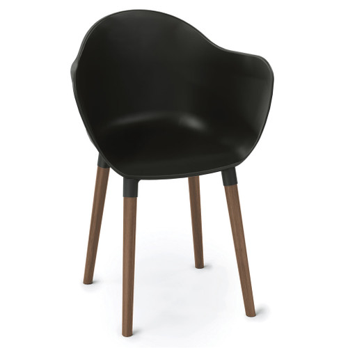 OfficeSource Allure Collection Plastic Bucket Chair with Light Wood Legs