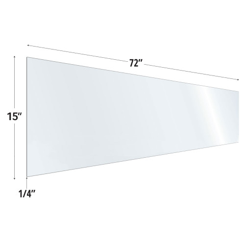 OfficeSource SafeGuard Barrier Collection Clear Acrylic Screen with Rounded Edges - 72"W x 15"H